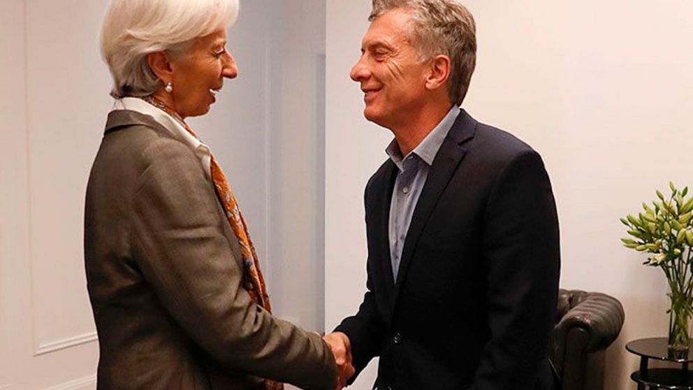 Mauricio Macri y Christine Lagarde, la entonces directora del FMI