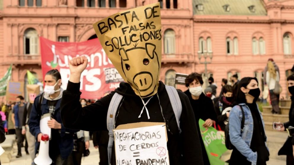 Los veganos marcharon contra la "cosificación y explotación" de los animales (foto de 2020)
