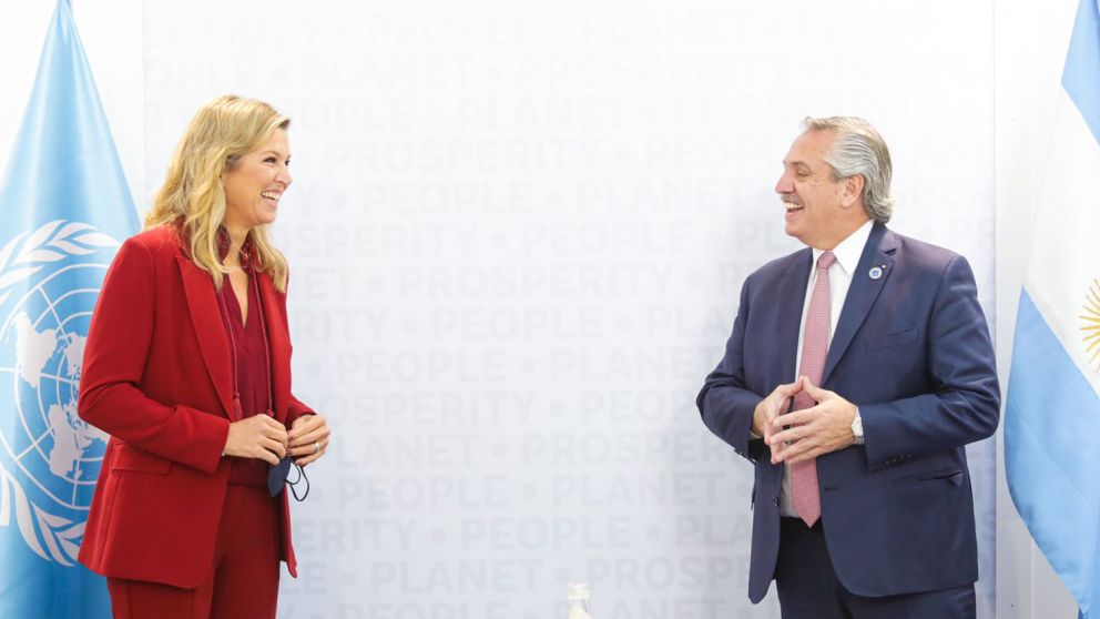 La reina Máxima y Alberto Fernández, encuentro en la segunda jornada del G20