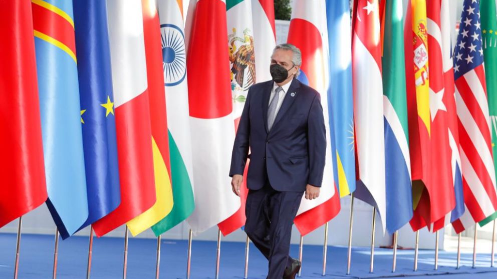 Al Presidente al ingresar al Centro de Convenciones del G20