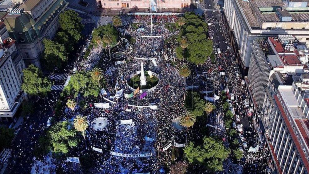 Movilización por el Día de la Lealtad en Plaza de Mayo