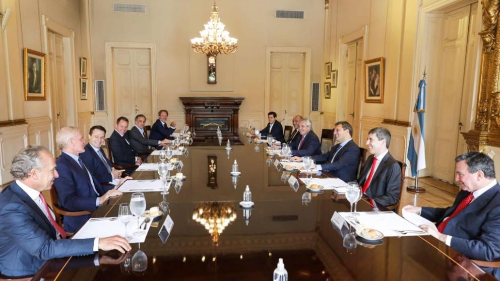 El presidente Alberto Fernández en el encuentro que mantuvo con empresarios