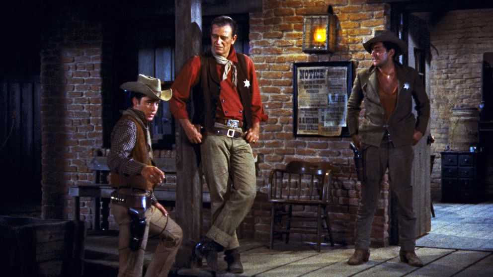 Ricky Nelson, John Wayne y Dean Martin en Río Bravo