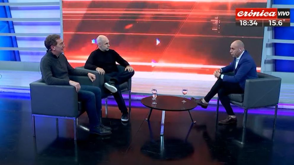 Larreta y Santilli dialogaron con Esteban Trebucq en los estudios de Crónica HD