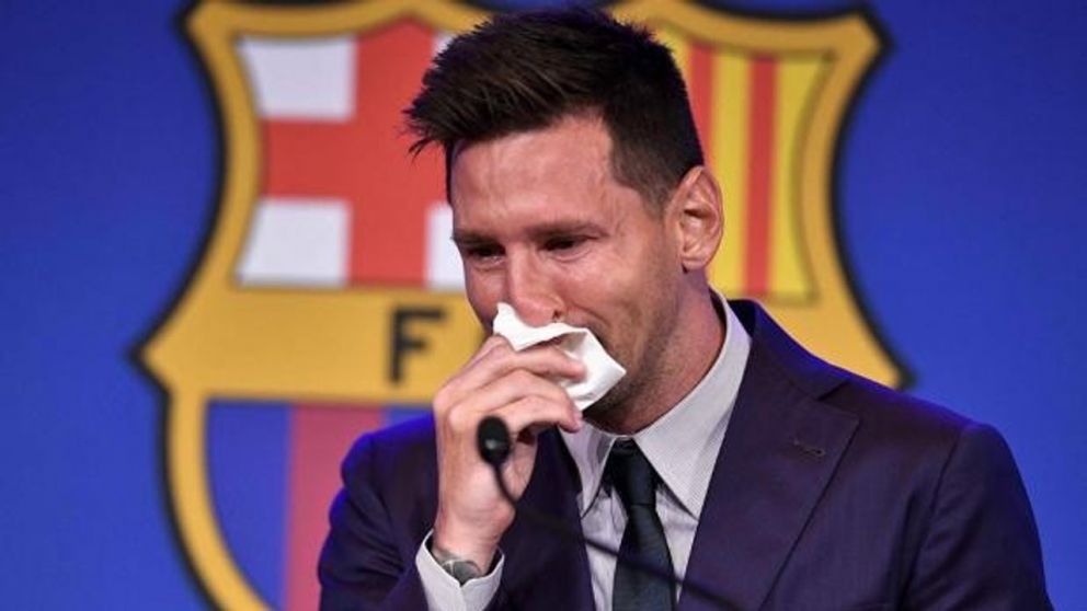 El llanto de Lionel Messi al despedirse del Barcelona antes de llegar al PSG