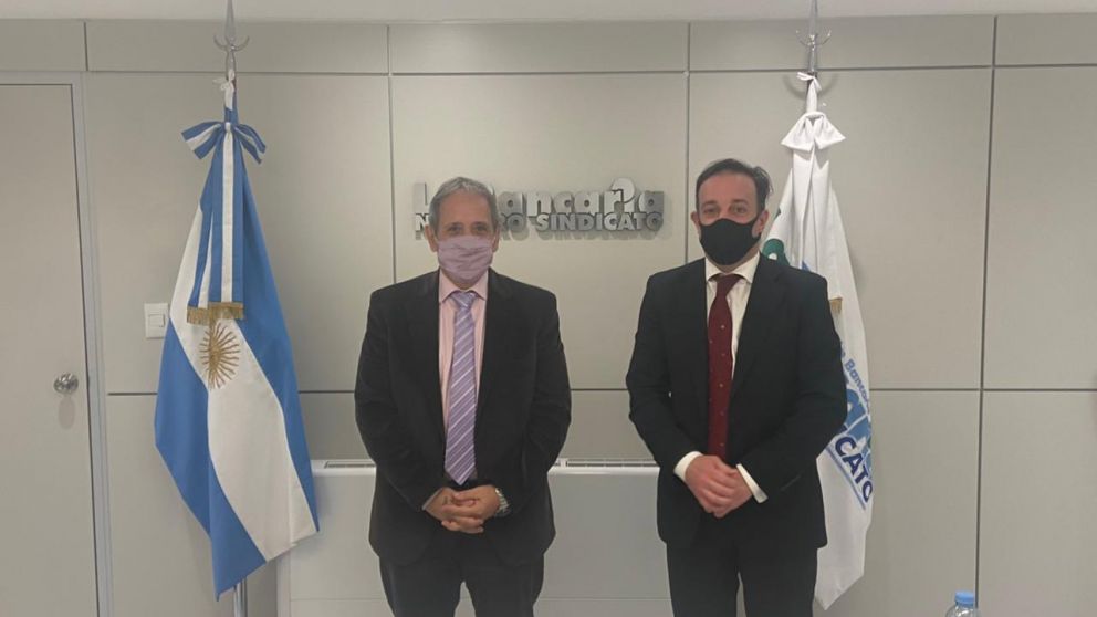 El empresario Matías Pérez Manghi se reunió con el secretario general del gremio La Bancaria, Sergio Palazzo
