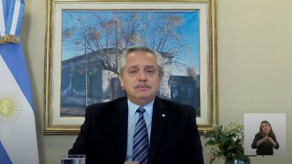 Alberto Fernández encabezó el acto desde Olivos, donde se encuentra aislado preventivamente por su viaje a Perú