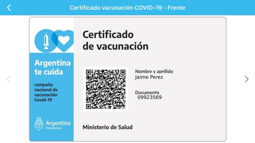 El certificado de vacunación se podrá descargar desde cualquier teléfono celular