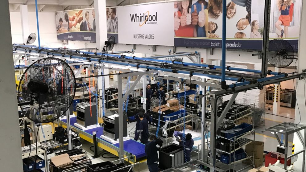 La actual planta de Whirlpool en Tablada donde produce lavarropas y cocinas