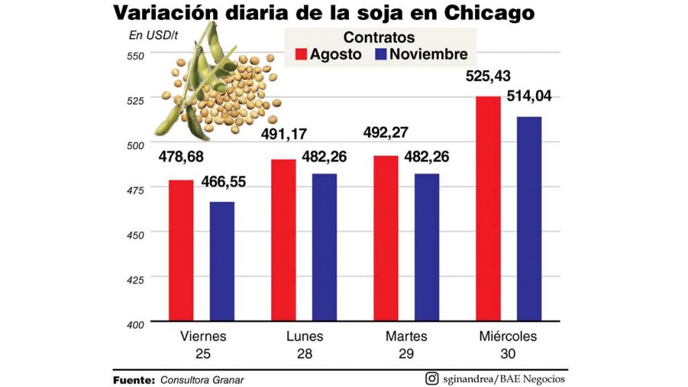 La soja voló en Chicago y recompone el ingreso de dólares para la economía