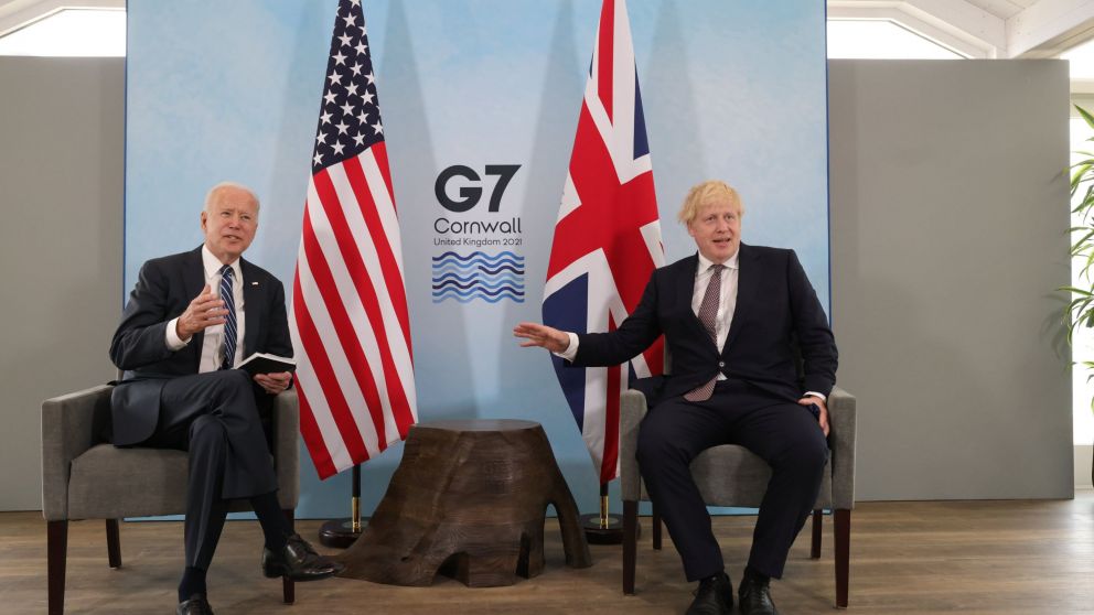 Boris Jonhson y Joe Biden en la cumbre del G7