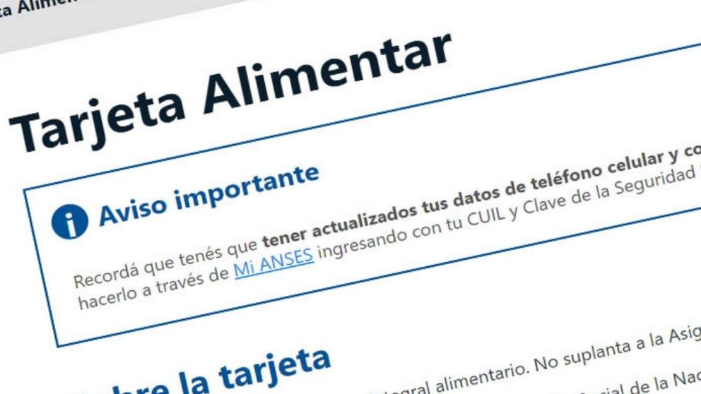 Anses: Tarjeta Alimentar hasta 14 años, ¿cuándo cobro?