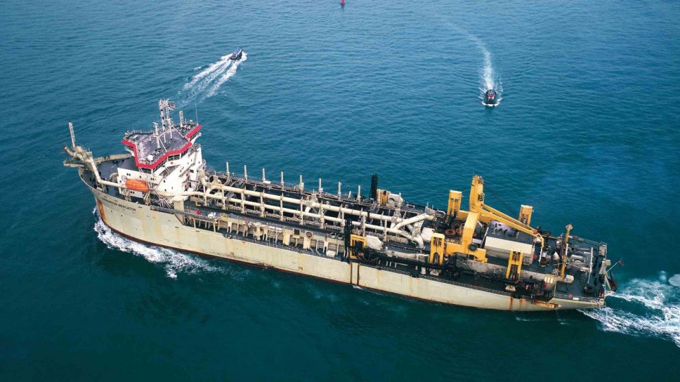 Gerardus Mercator que es la draga más grande que haya operado alguna vez en el país