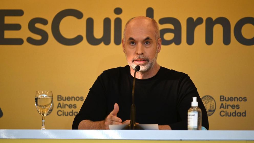 Larreta dio una conferencia desde la sede del gobierno porteño en Parque Patricios