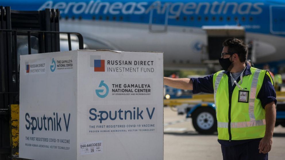 El cargamento de vacunas Sputnik V que llegó a Argentina