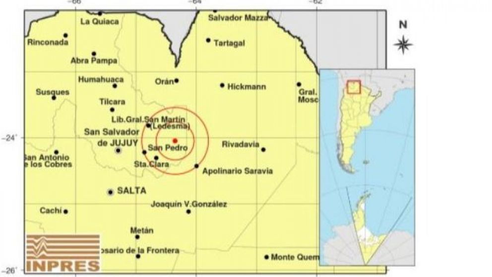 Cinco terremotos en el norte de Argentina