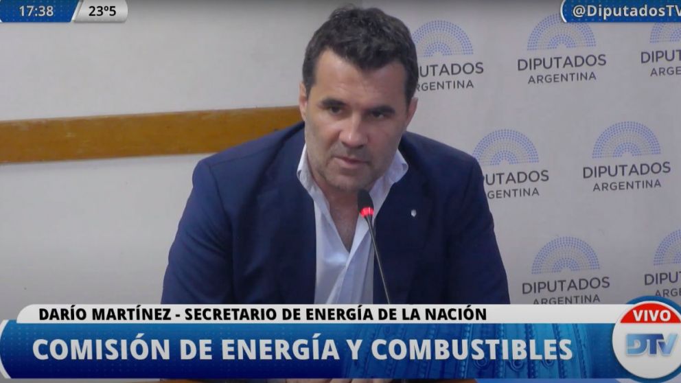 El secretario de Energía, Darío Martínez, expuso en Diputados.