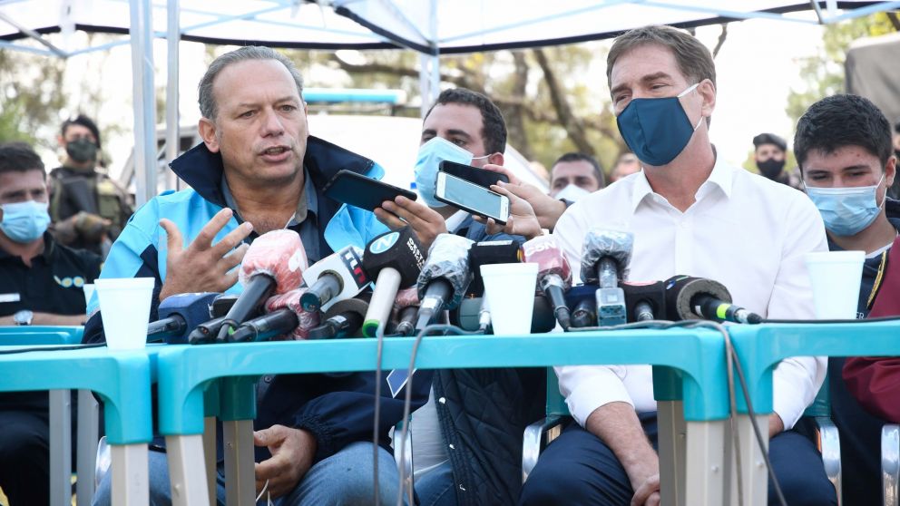 Berni echó del lugar a Villalba, de Nación, por lo que solo él y Santilli participaron de la conferencia de prensa