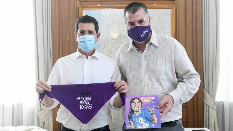 El ministro del Interior junto a Néstor "Yuyo" García.