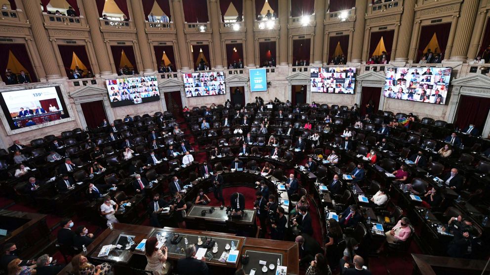 Muchos legisladores opositores siguieron la sesión de manera virtual, aunque otros se acercaron hasta el recinto