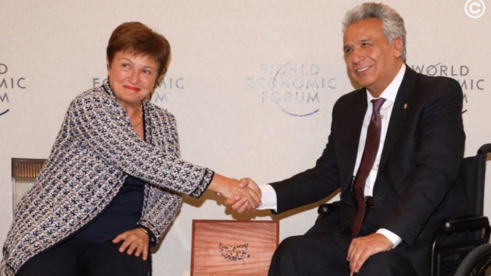 La titular del FMi, Kristalina Georgieva, con Moreno