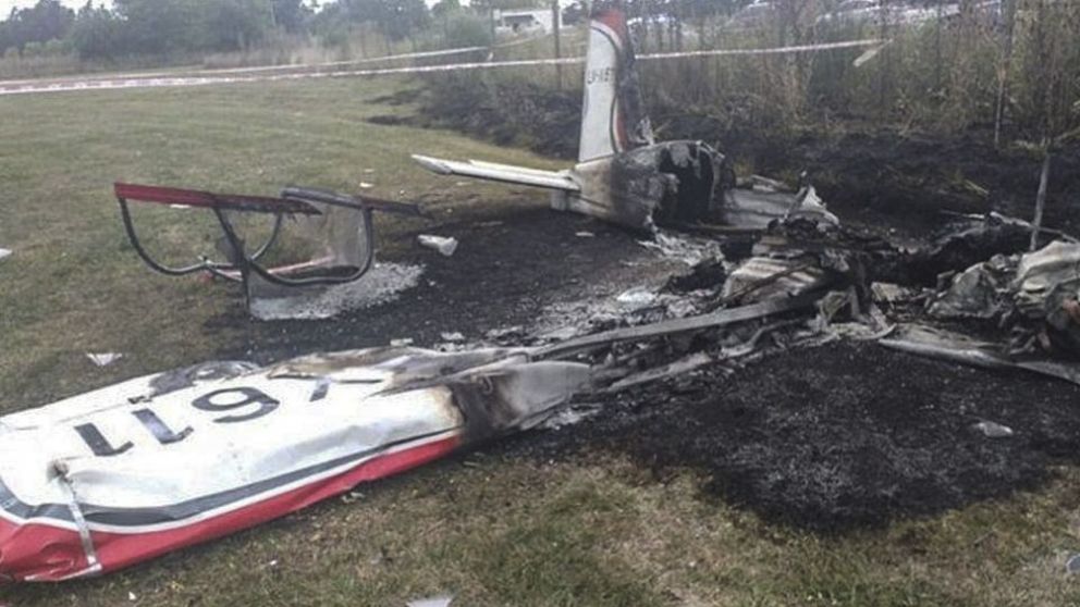 La avioneta quedó destruída