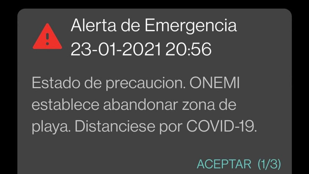 El mensaje de texto que recibieron los ciudadanos tras el terremoto en Chile