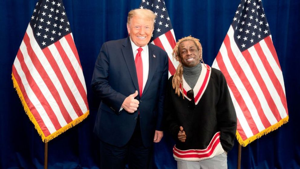 Donald Trump junto a Lil Wayne