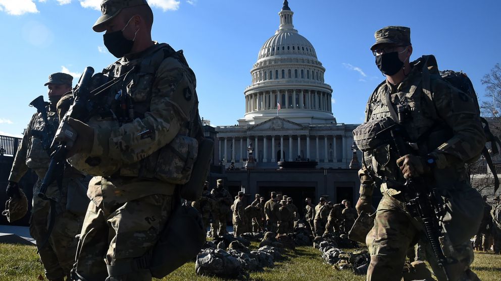 Más seguridad que simpatizantes para la asunción de Biden