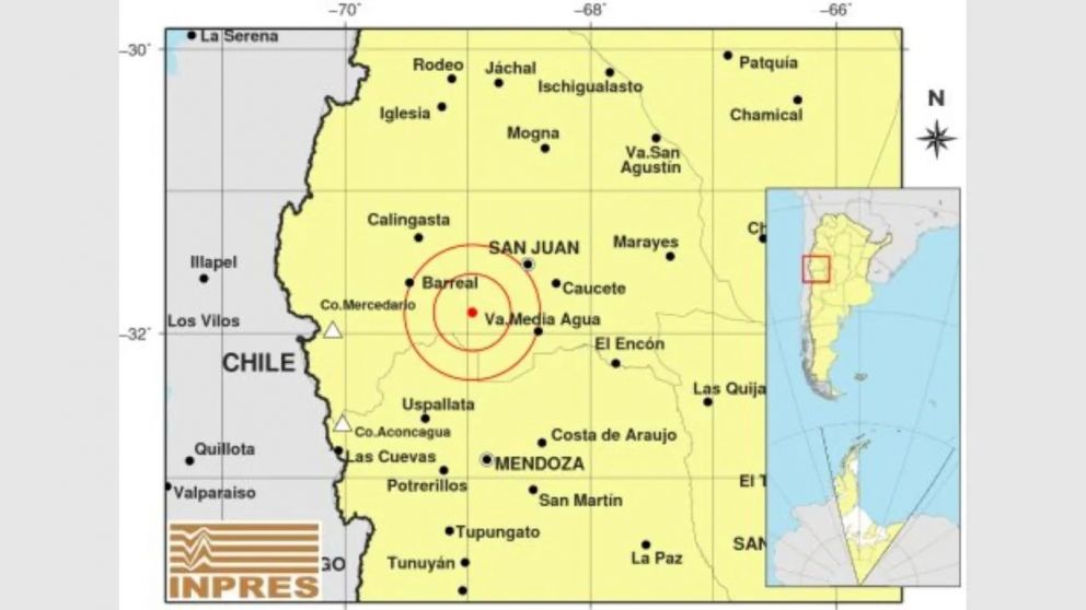 Las localidades afectadas por el terremoto en San Juan