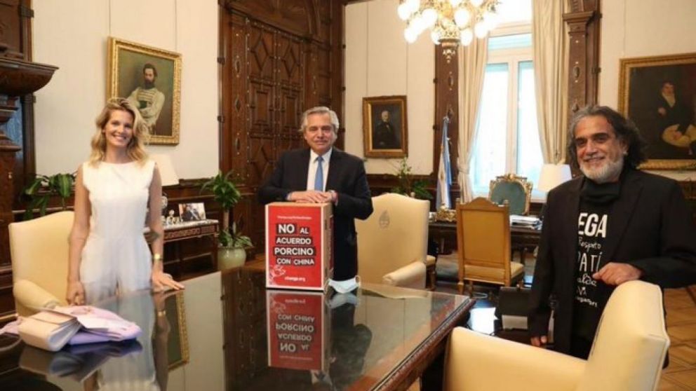 El presidente Fernández, junto a Liz Solari