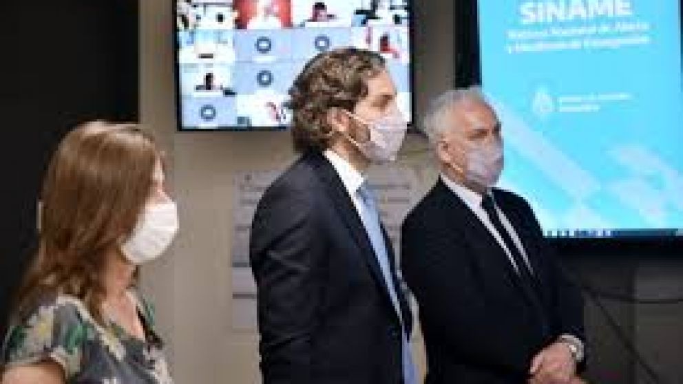 Cafiero y Frederic presentaron el Sistema Nacional de Alerta y Monitoreo de Emergencias (Siname)