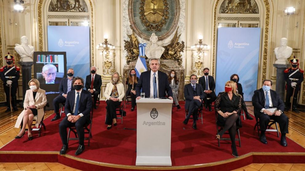 Alberto Fernández, durante la presentación del proyecto de reforma judicial en Casa Rosada a fines de julio