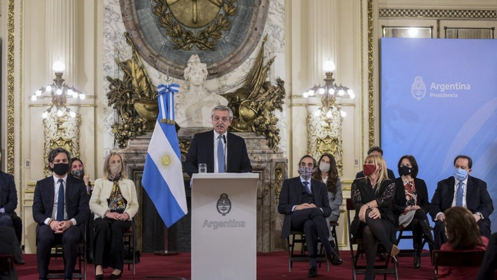 Alberto Fernández, en su presentación de la Reforma Judicial en la Casa Rosada a fines de julio