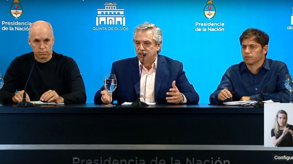 Larreta, Fernández y Kicillof