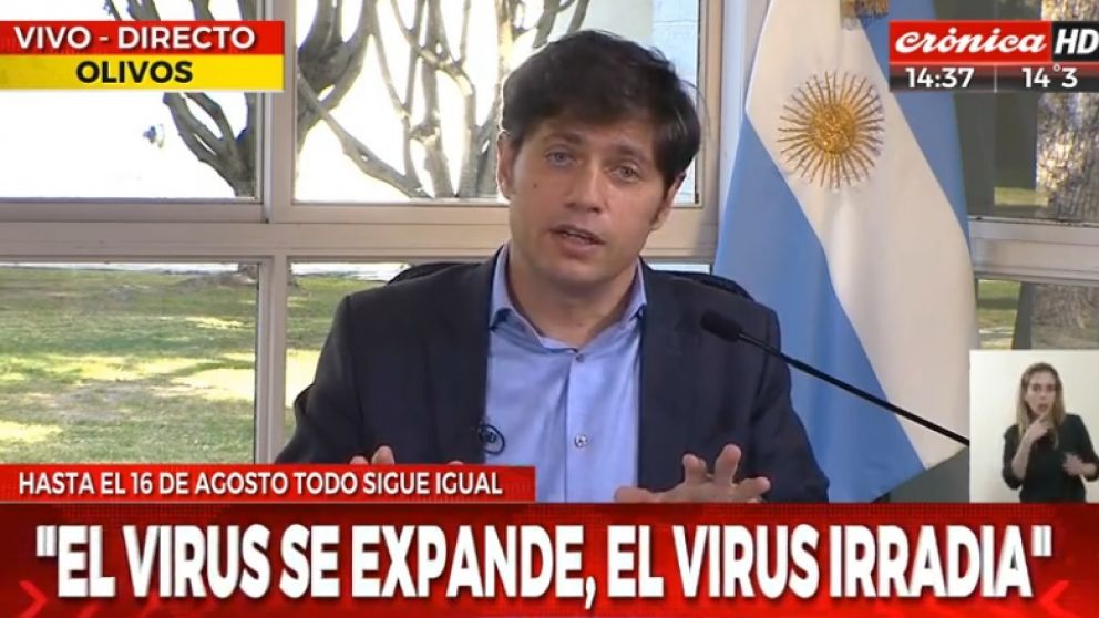 Kicillof advierte sobre los cuidados en el conurbano: "Si los números no bajan, vamos a ir a una cuarentena más dura"