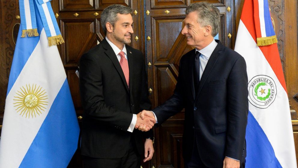 Macri junto a Abdo Benítez, durante una visita del jefe de Estado paraguayo al país en Casa Rosada