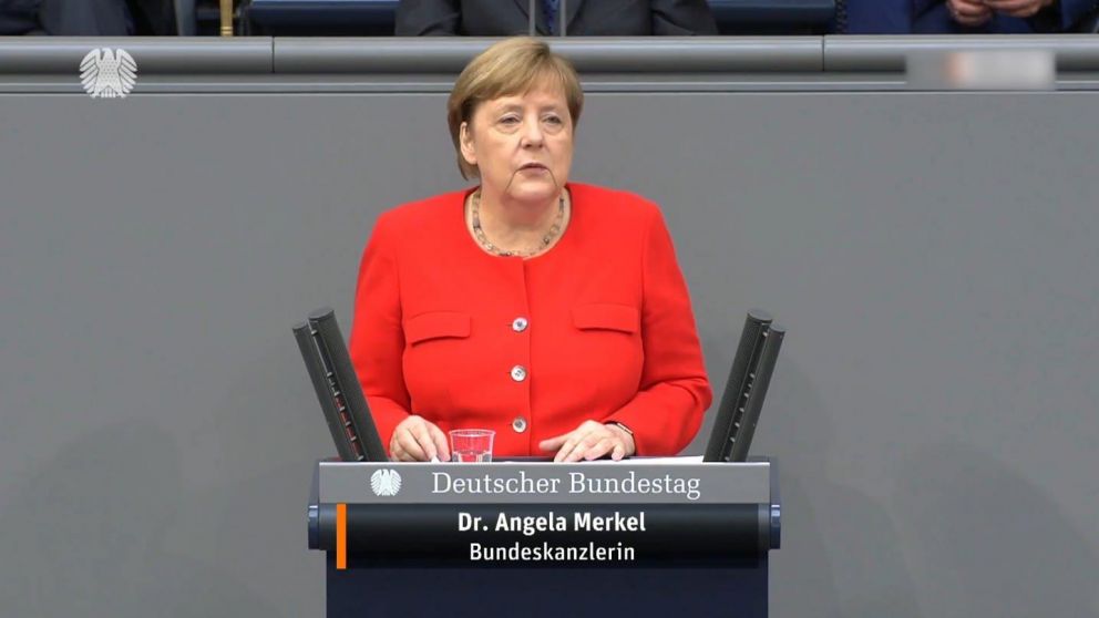 Merkel busca pronta aprobación del paquete de rescate europeo