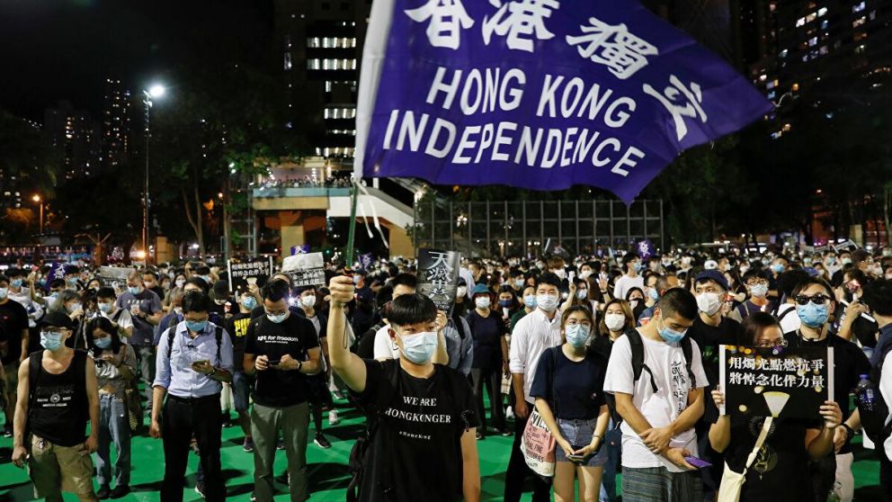 Represión con gas pimienta en Hong Kong