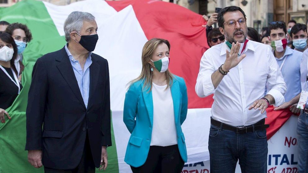 La derecha italiana marchó por Roma