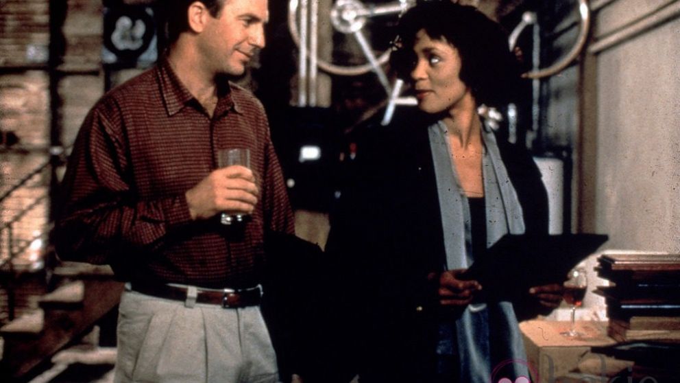 Kevin Costner y Whitney Houston, estrellas del momento que protagonizan el filme