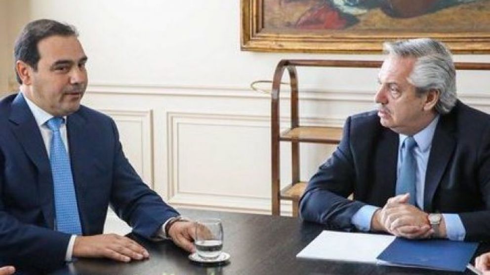 El gobernador correntino, Gustavo Valdés, durante una visita a Alberto Fernández en Casa Rosada en diciembre pasado