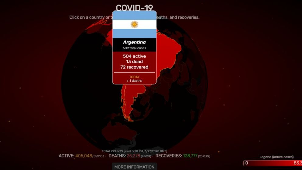 El avance del coronavirus en el mundo, en tiempo real