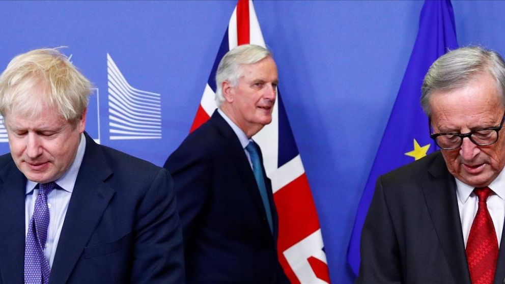 El primer ministro Johnson lider� el �ltimo tramo. Barnier, el negociador. Juncker, clave en la UE