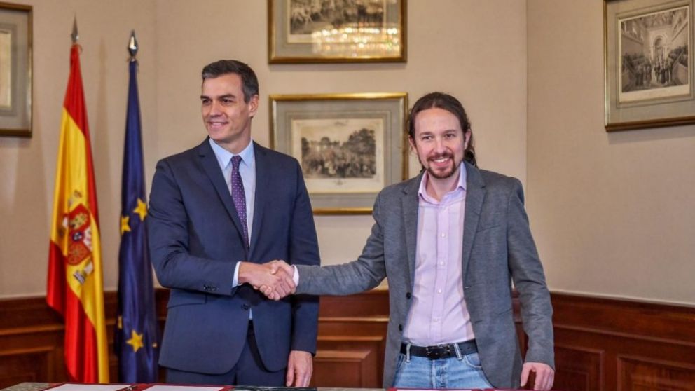 Pablo Iglesias y Pedro Sánchez, los líderes de la coalición
