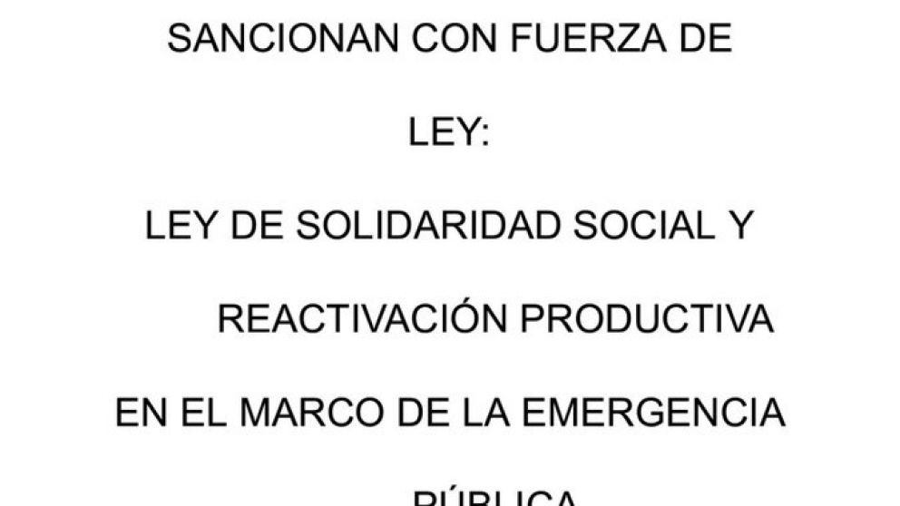 El texto completo de la ley de Emergencia