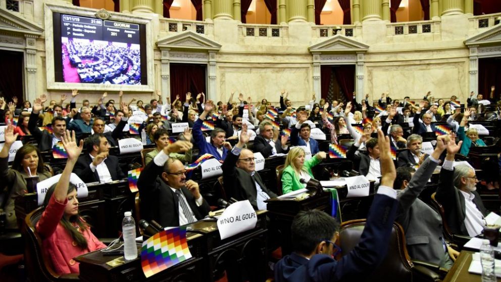 El Congreso votó el repudio al "golpe de Estado" con el apoyo de bloques de la oposición