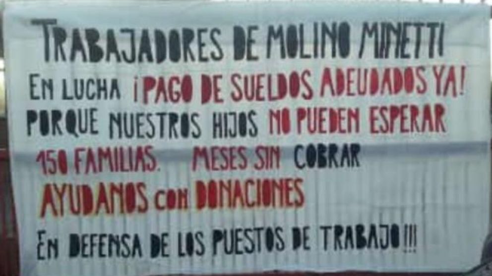 Molinos Minetti adeuda tres meses de sueldo y despidió a 100 operarios