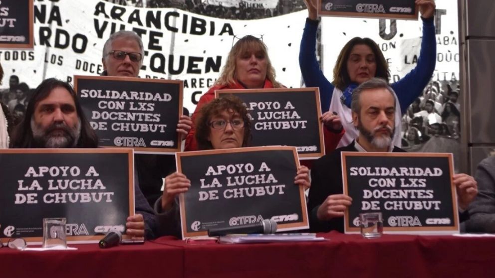 Baradel, Alesso y L�pez ya hab�an tomado otra medida de fuerza por la situaci�n en Chubut en septiembre pasado