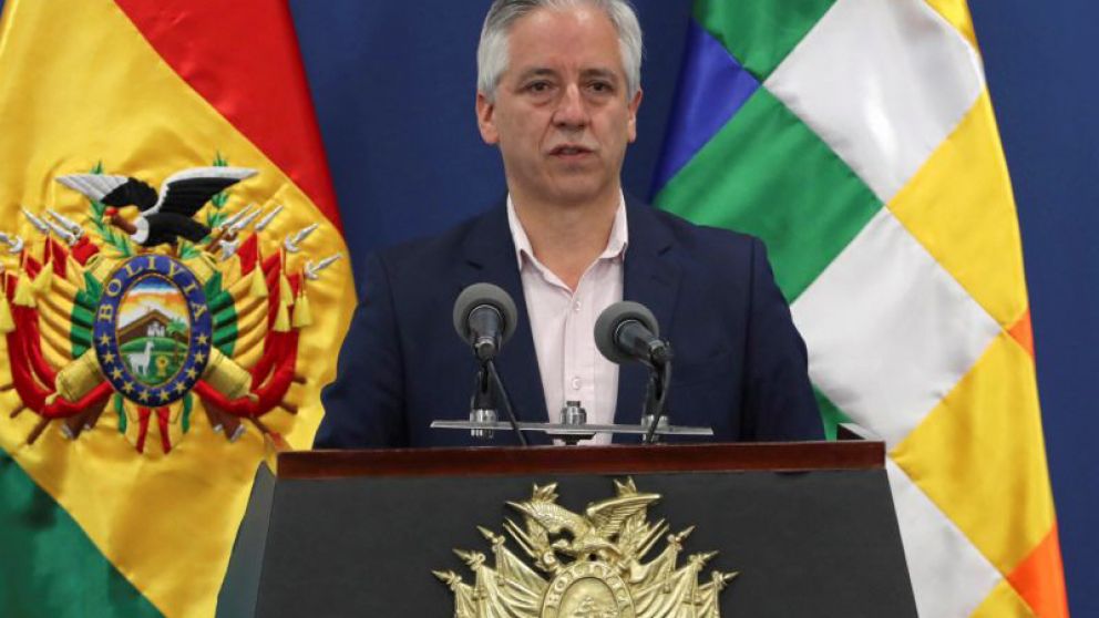 García Linera dio una rueda de prensa en La Paz